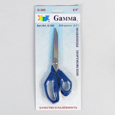 Ножницы портновские 215мм сталь 30Х13 пластик ГОСТ Р 51268-99 Gamma