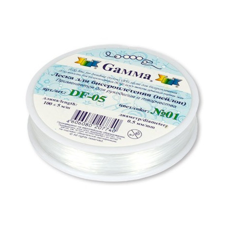 Белый, леска для бисера d0,5мм 100м Gamma/Zlatka