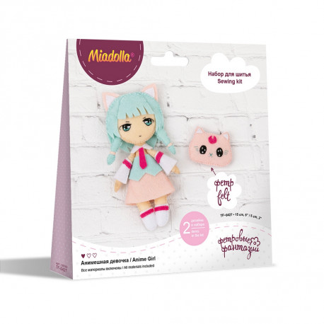 Анимешная девочка, набор для шитья 15см Miadolla