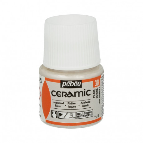 Жемчужный, краска по керамике и металлу Ceramic 45мл PEBEO +t!