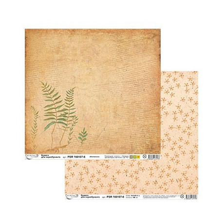 Ботаника, бумага для скрапбукинга 30,5x30,5см двусторонняя 190г/м2 Mr.Painter
