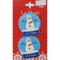 Снег идет LA MODE CRISTMAS, пуговицы 32мм 2шт пластик Favorite Findings