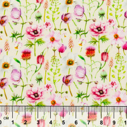 Ткань для пэчворка ПОЛЕВОЙ БУКЕТ 50х55(±1см) 100% хлопок PEPPY