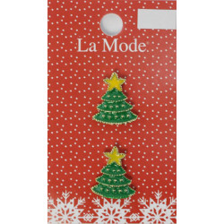 Елочка LA MODE CRISTMAS, пуговицы 20мм 2шт пластик Favorite Findings