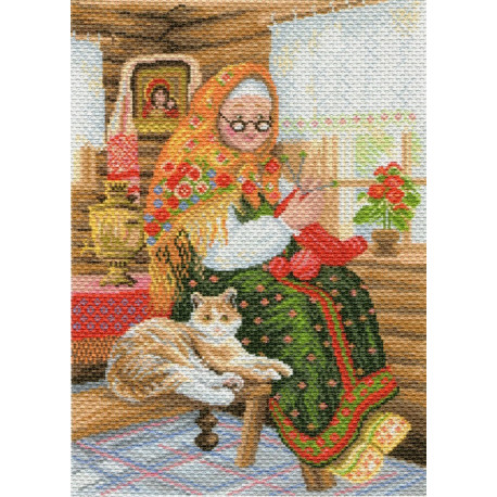 Бабушкина радость, канва с рисунком для вышивки нитками 37х49см 27цв. Матренин посад
