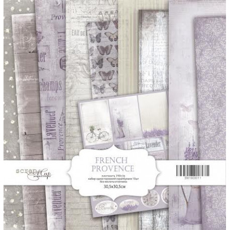 French Provence, набор односторонней бумаги 30х30см, 190гр/м, 10листов Scrapmir