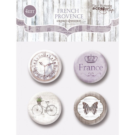 French Provence, набор скрап-фишек для скрапбукинга 4шт. Scrapmir