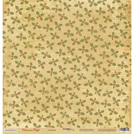 Созвездие из коллекции Christmas Night, лист односторонней бумаги 30х30см, 190гр/м Scrapmir