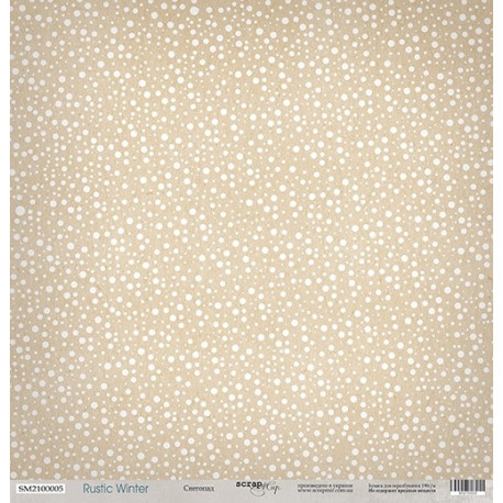 Снегопад из коллекции Rustic Winter, лист двусторонней бумаги 30х30см, 190гр/м Scrapmir