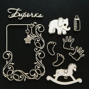 Ладошка, картонный чипборд 10х15х0,155см Fleur Design
