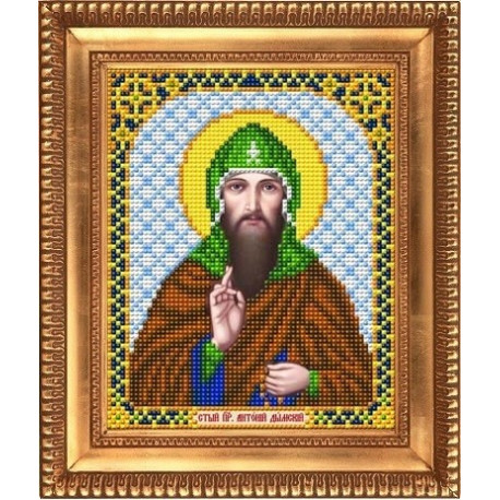 Антоний Св.Преподобный, ткань с рисунком для вышивки бисером 13,5х16,5см Благовест