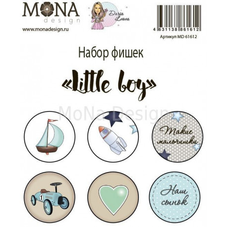Little boy, набор скрап-фишек для скрапбукинга 6шт. MoNa design