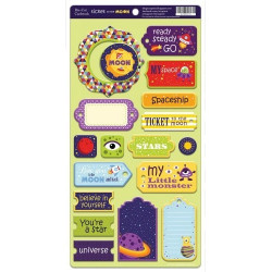 Ticket to the Moon (ENG), чипборд для скрапбукинга 18шт. Scrapmir