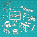 Школьные будни, чипборд 11х11см CraftStory