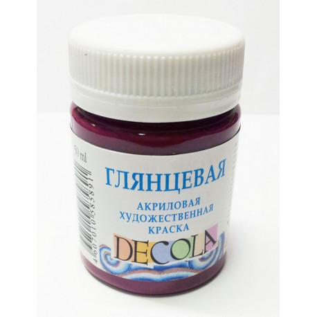 Бордовая краска акриловая глянцевая 50мл Decola +t!