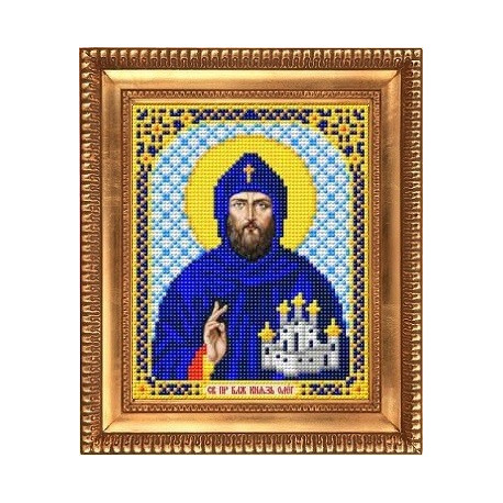 Олег Брянский Святой Князь, ткань с рисунком для вышивки бисером 13,5х16,5см Благовест