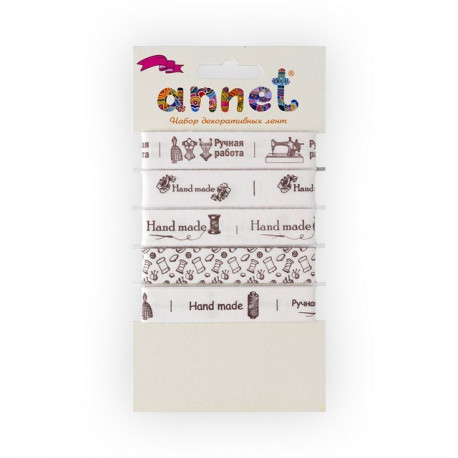 Ручная работа, набор декоративных лент ширина 16мм, 5шт по 1м Annet