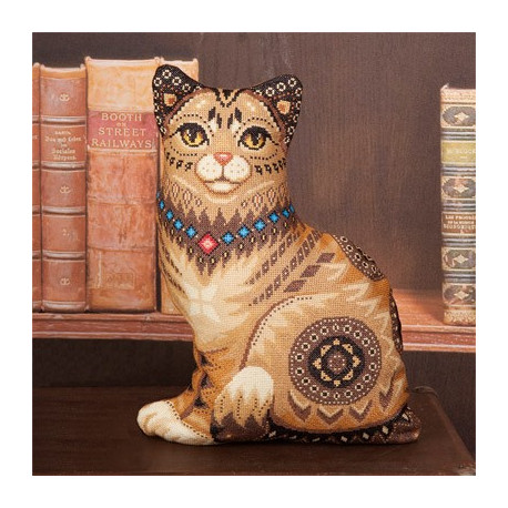 Кошка(подушка), набор для вышивания крестиком 35х47см 16цветов Panna