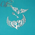 Сердца с крыльями, чипборд 11х11см CraftStory