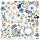 Цветы из коллекции Blue&Blush,  лист односторонней бумаги для вырезания 30х30см, 190гр/м Scrapmir