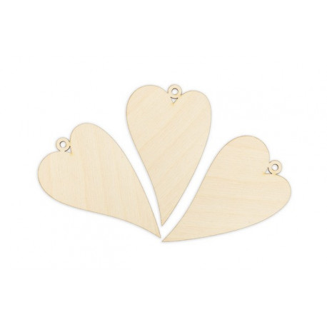 Сердце, заготовка для декорирования фанера 3мм 10х6см 3шт Mr.Carving
