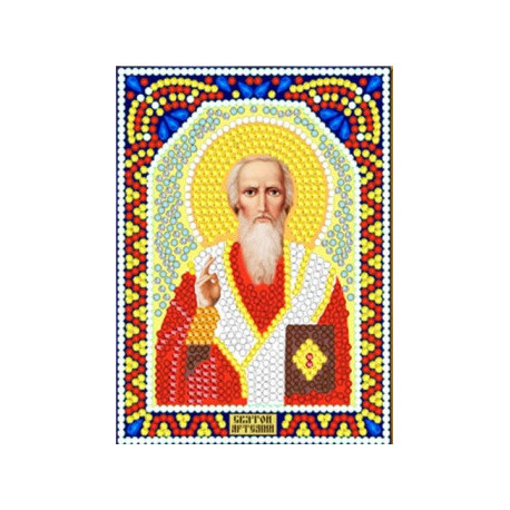 Артемий, набор для изготовления иконы круглыми стразами 10,5х14,5см 9цв. частичная выкладка