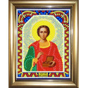 Пантелеймон, набор для изготовления иконы круглыми стразами 10,5х14,5см 9цв. рамка в наборе