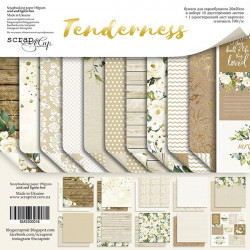 Tenderness, набор двусторонней бумаги 20х20см, 190гр/м, 11листов Scrapmir