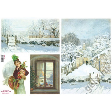 Романтическая зима, бумага рисовая для декупажа 48х33см 28г/м? Stamperia