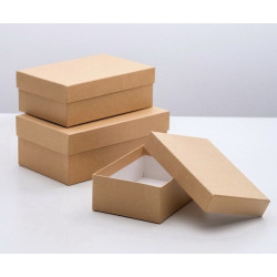 Прямоугольная коробка картонная крафт большая 19х12х7,5см