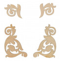 Вензель №3(4шт), заготовка для декорирования фанера 3мм 3-5,4cм Mr.Carving