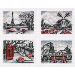 Прогулки по Европе, , набор для вышивания крестиком 15,5х12см 8цветов Panna