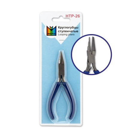 Круглогубцы ступенчатые 12см с прорезиненными ручками металл/пвх Micron