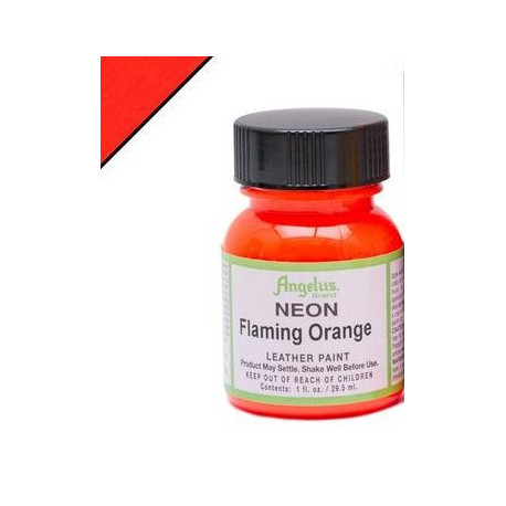 Flaming Orange Neon(Оранжевый Пылающий Неон) краска для кожи акриловая 29,5мл Angelus