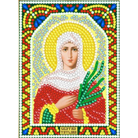 Татьяна, набор для изготовления иконы круглыми стразами 10,5х14,5см 10цв. рамка в наборе
