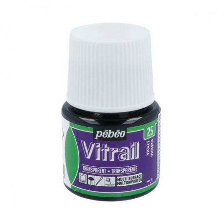 Фиолетовый, краска лаковая прозрачная по стеклу и металлу Vitrail 45мл PEBEO +t!