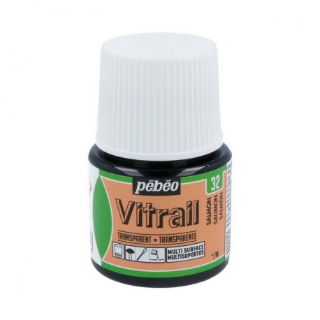 Лосось, краска лаковая прозрачная по стеклу и металлу Vitrail 45мл PEBEO +t!