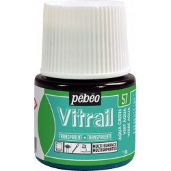 Аквамариновый, краска лаковая прозрачная по стеклу и металлу Vitrail 45мл PEBEO +t!