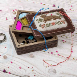 Набор для создания игольницы 12х10х5см фанера 4цв ВС