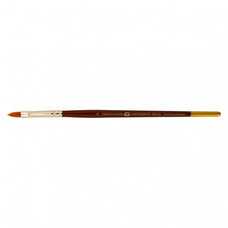 Кошачий язык кисть синтетика №4 (5мм) ручка крашеное дерево лак Decola