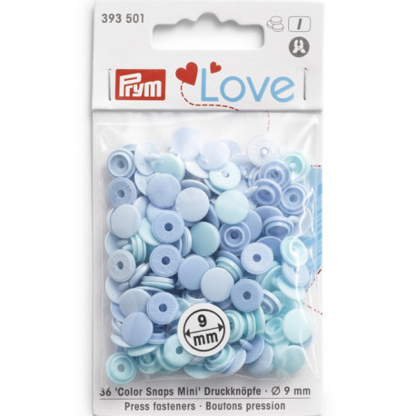 Синие, кнопки PL Color Snaps пластик d9мм 36шт PRYM