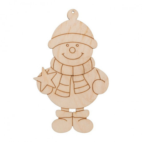 Снеговичок, заготовка для декорирования фанера 3мм 9х5,5см Mr.Carving