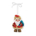 Новогодняя игрушка "Дедушка мороз", набор для рукоделия, 6,5х8см нитки 10цветов Риолис