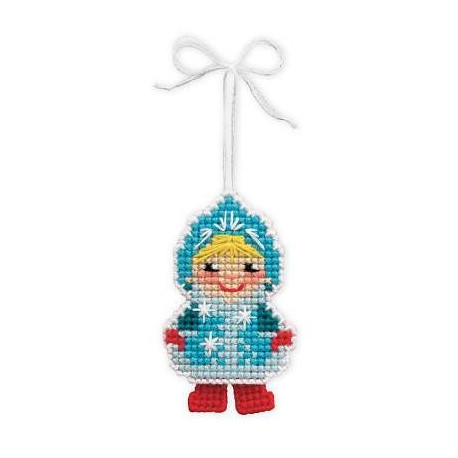 Новогодняя игрушка "Снегурочка", набор для рукоделия, 5,5х8см нитки 9цветов Риолис