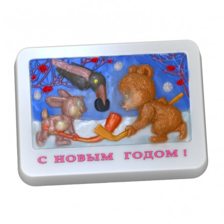 Хоккей, пластиковая форма для мыла
