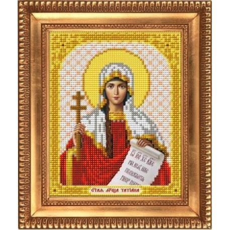 Татьяна Святая Мученица, ткань с рисунком для вышивки бисером 13,5х16,5см Благовест